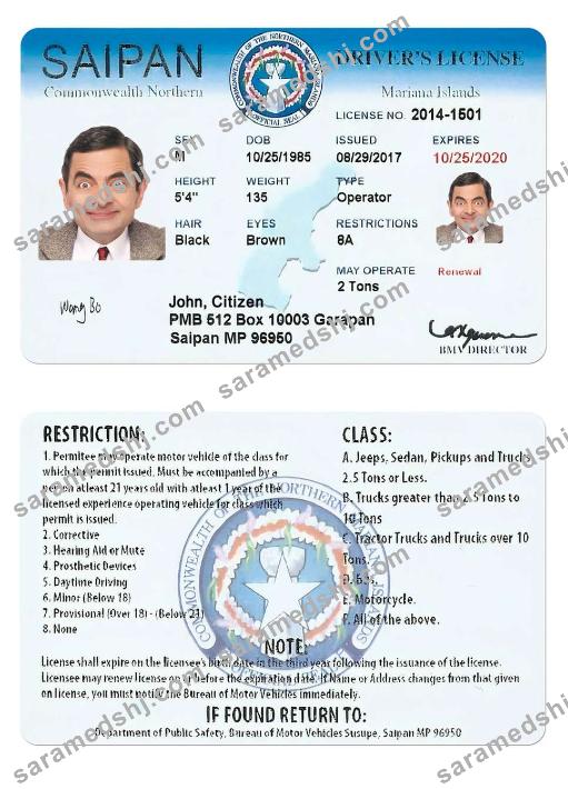 NORTHERN MARIANA ISLANDS Saipan driving license